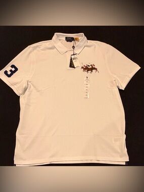 POLO RALPH LAUREN Men's Classic Fit Triple Pony Polo Shirt Size XXL/TTG NWT